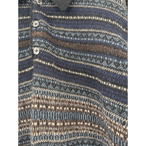 Peruvian Connection Alpaca Polo 1/4 Button-down Men's Sweater L - Picture 3 of 6